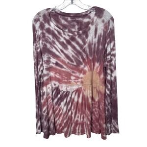 American Eagle Outfitters Womens Long Sleeve Tie Dye Babydoll Tunic Top M